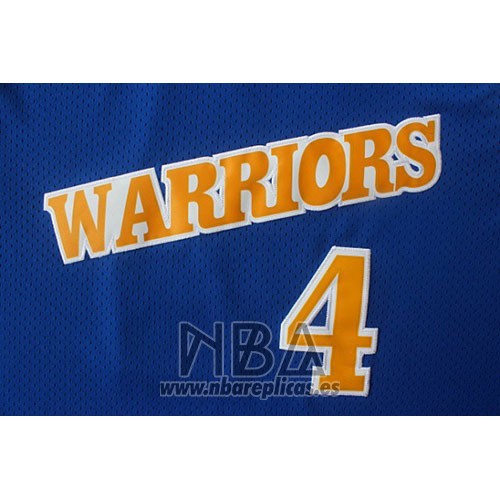 Camiseta Golden State Warriors Chris Webber NO 4 Retro Azul
